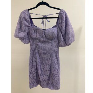 The Frolic Purple Lace Mini Dress